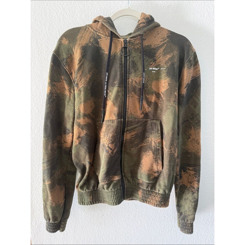 OFF-WHITE c/o Virgil Abloh Paintbrush Camo Zip Hoodie Size S